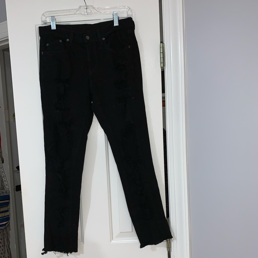 Black ripped jeans